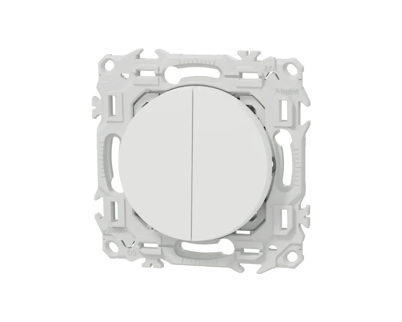 Interrupteur va-et-vient ou poussoir double Blanc craie Schneider Odace